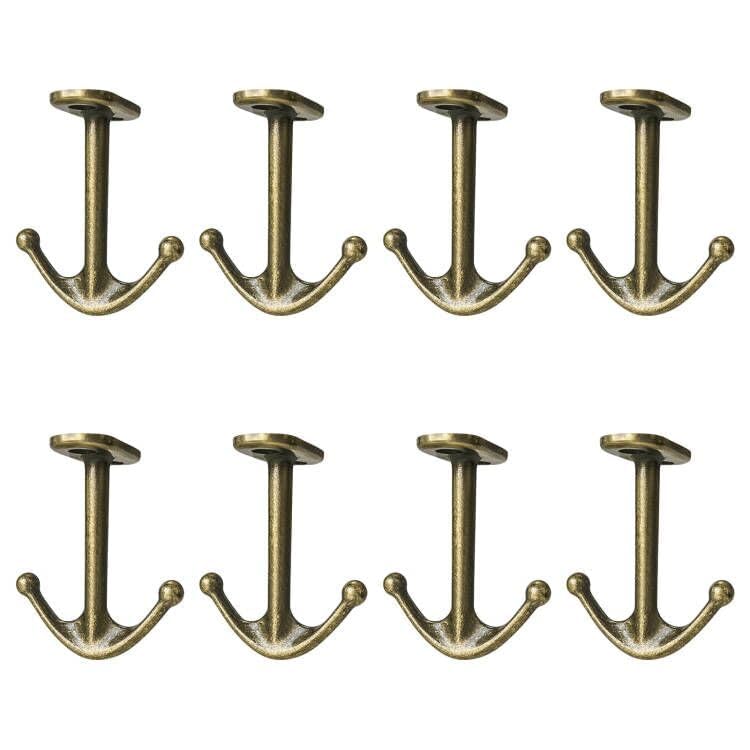 DEEKOUDT Ball Two Prong Ceiling Hook for Closet Top Bathroom Kitchen Cabinet Garage Pack of 8 (Bronze) - Image 2